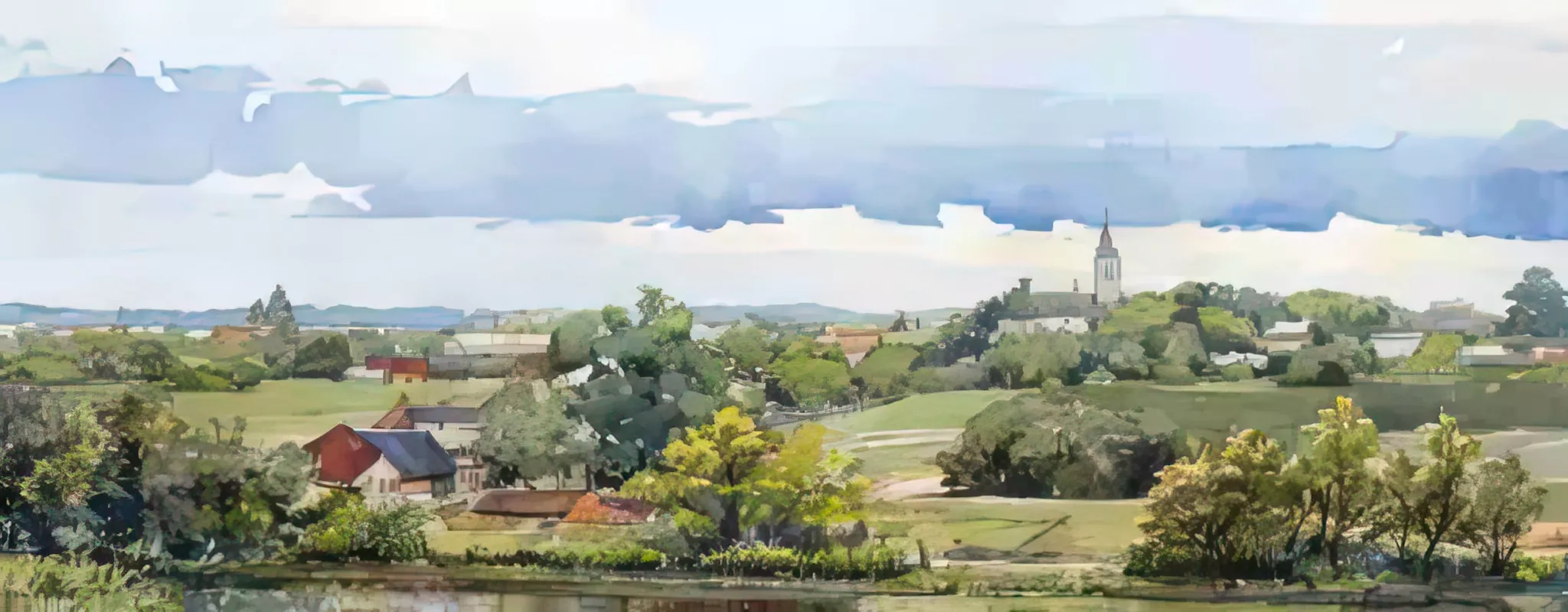 szaar falusi tajkep watercolor